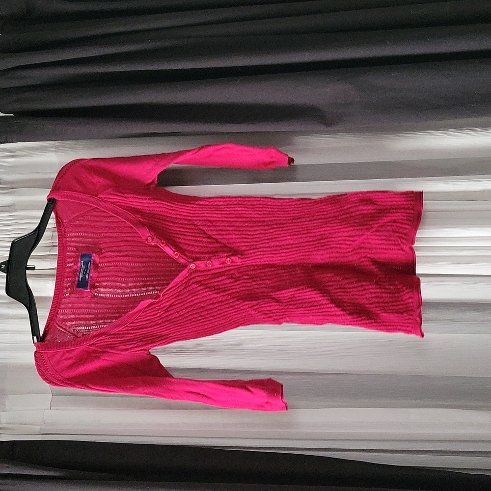 Magenta button up sweater